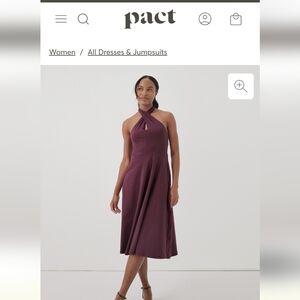 Pact fit & flare halter dress